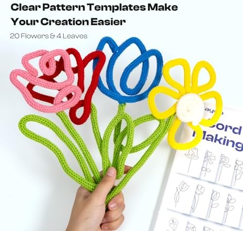 Caydo iCord Flower Starter Kit, 20 Flowers & 4 Leaves Pattern for Beginners - Image 2