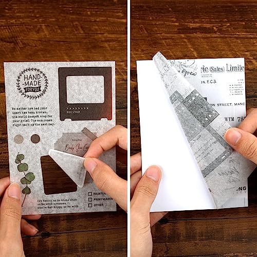 Dizdkizd Washi Stickers Book for Journaling, Vintage Scrapbook Ephemera with 180pcs Film Stickers and 20 Adhesive Scrapbooking Papers, Junk Journaling Supplies - Image 3