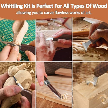 Wood Carving Kit,Whittling Kit,Wood Carving Tools,Carving Knife Set - Image 3