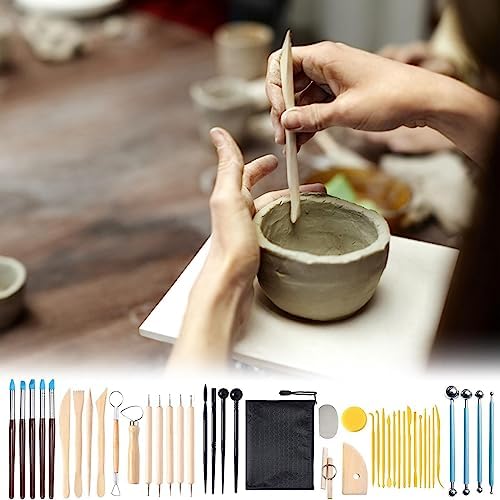 Pottery Tool Kit 42 Pieces Adults Pottery Kit Ceramic Making Set - Image 2
