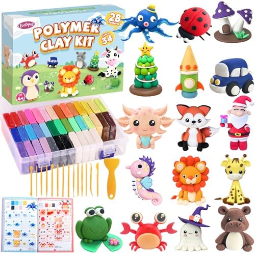 Funtopia Polymer Clay Kit, 34 Colors Modeling Clay for Kids Adults by Funtopia
