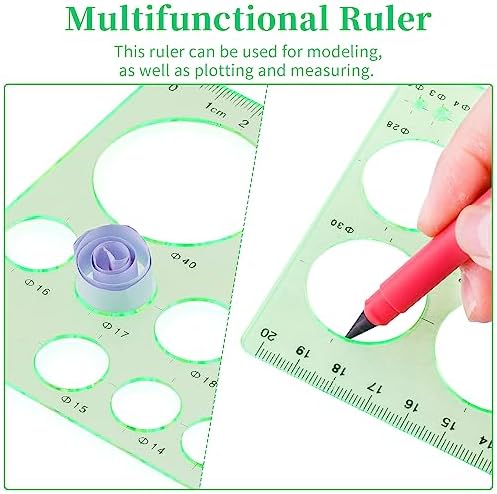 Bewudy 8 Pcs Paper Quilling Tools Slotted Kit, Assorted Sizes Rolling Curling Quilling Needle Pen, Geometry Ruler, Art Craft DIY Paper Card Making Project Tools Multifunction Slotted Quilling Tool Set - Image 3
