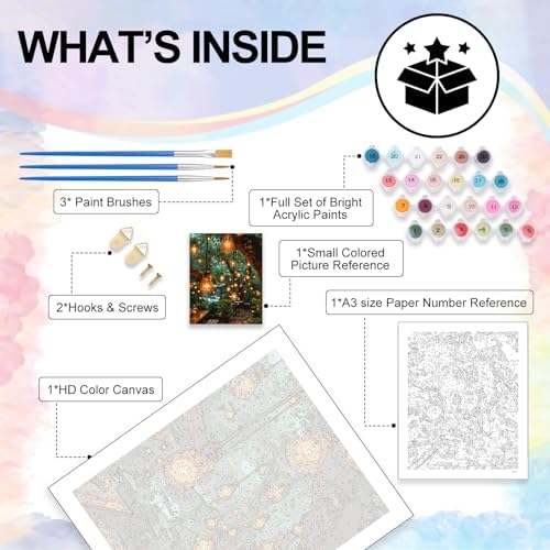 Yezavesu Paint by Numbers Kit for Adults, Scenery Adult Paint by Number Kits on Canvas Without Frame, DIY Acrylic Landscape Painting by Numbers for Home Wall Decor Gift 16x20 Inch - Image 4