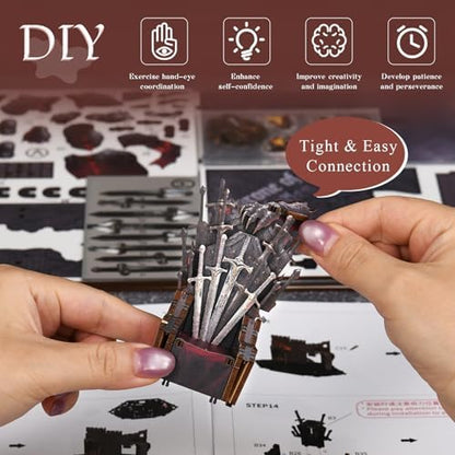 MiniCity Book Nook Kit - DIY Miniature House Kit for Adults, Teens and Beginners, Dollhouse Booknook Library Tiny House Bookshelf Decor, Gifts for Family, Friends (Throne of Blade) - Image 6