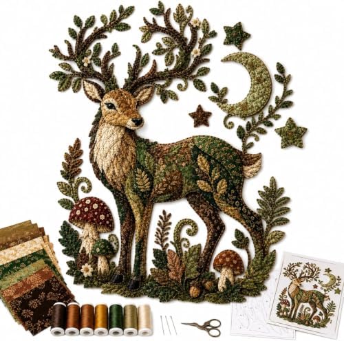 Northern Lights Wildlife DIY Patchwork Kit, Creative Fabric Craft (Red-W) by Unknown