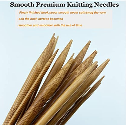 Mdoker Bamboo Knitting Needle Straight Single Pointed Sweater Knitting Needles 13.8-inch Length for Handmade DIY Knitting Projects,Size US 7(4.5mm) - Image 2