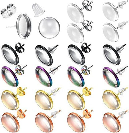 Hicarer 200 Pcs Sublimation Earrings Blanks Stud Earring Kit, Mixed Color by Hicarer