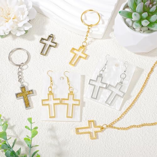 Gartful 30PCS Open Bezels for Resin Jewelry Making, Earring Making Kit, Geometric Frame Charms for Pendants, Earrings, Necklaces, DIY Crafts, Cross Shape - Image 6