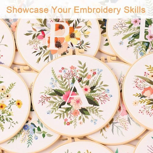 Harimau Letter A Pattern Embroidery Kit for Adult Beginners, Complete Starter Pack with 1 Hoop, Needles, Instruction Guide & Embroidery Stitch Video Tutorials - Image 7