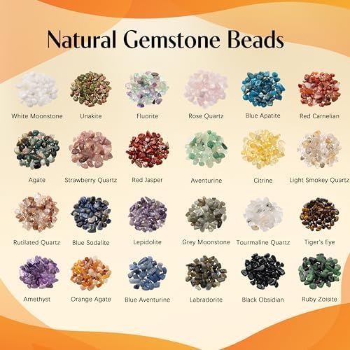 MineCrystals Jewelry Making Kit DIY Natural Crystal Chip Stones Beads Tools kit Jewelry Wires Findings Supplies Instruction Guide Gift Box for Adult Teens Craft Bracelet Earring Necklace - Image 2