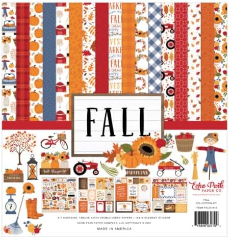 Echo Park Fall Collection Kit, Scrapbook Paper & Sticker Set by Echo+Park+Paper