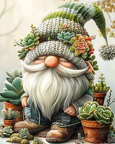 WUSARPLY Gnome Stamped Cross Stitch Kits for Beginners Adults by WUSARPLY