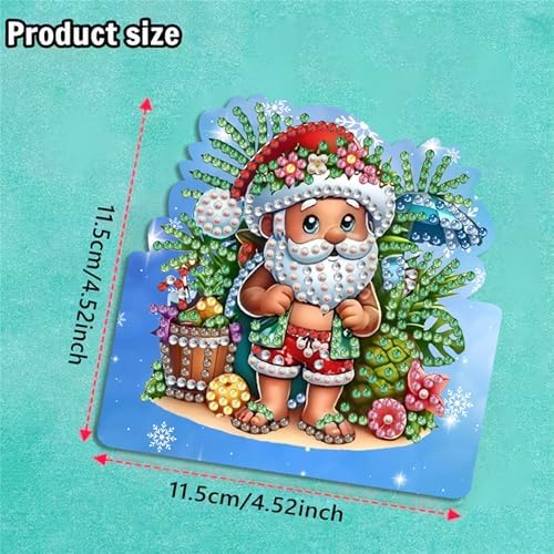6 pack 3D Christmas Diamond Painting Greeting Cards Kit, Diamond Art Birthday Cards with Envelopes,DIY Thank You Card Making Craft for Adults,Handmade Greeting Card Supplies Gift Idea (Christmas) - Image 2