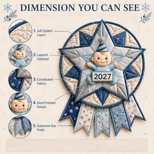 Beginner-Friendly 12- Month Themed 3D Quilted Door Hanger Sewing Kit Collection, DIY Fabric Patchwork Adults Craft Kit, Fall Art Wall Decor, Christmas Holiday Hanger，U10 - Image 3