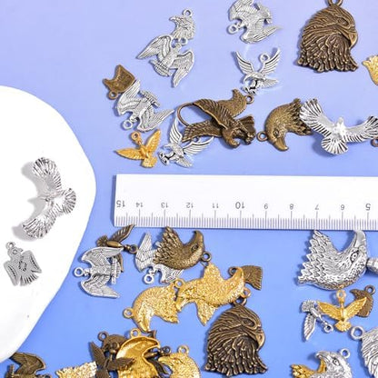 stino 100g Metal Pendant Charms for Jewelry Making, Bulk Silver & Gold Plated Charms for Braclet Necklace Crafts, Animal Plant Flower Pet and so on - Image 4