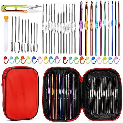 IMZAY Crochet Hooks Set, 54Pack Crochet Needles Set Ergonomic Crochet Hooks by Imzay