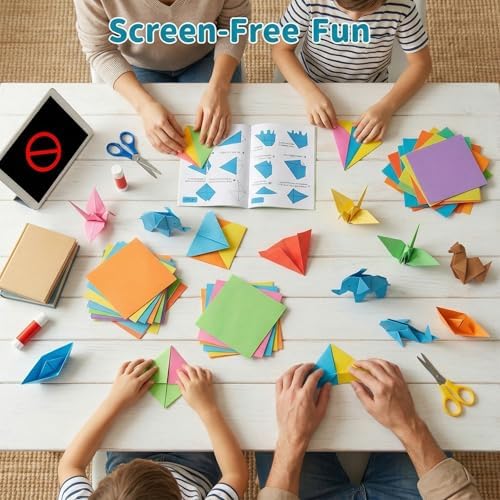 Koogel 250 Sheets Origami Paper Craft Kits, 6"x 6" with Origami Book - Image 4