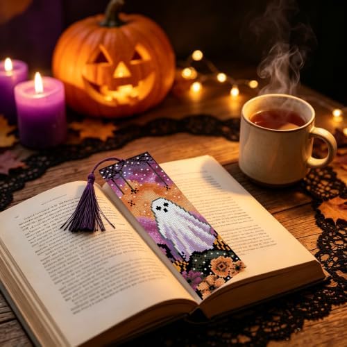 14CT Halloween Stamped Cross Stitch Bookmark Kit for Beginner Adults Crafts - Image 4