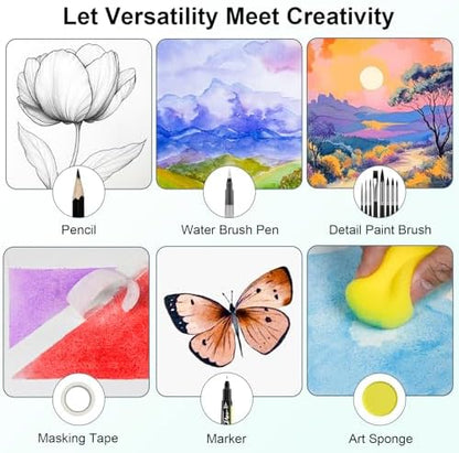 Smallbudi All in One Watercolor Paint Set 168 Colors with Portable Box - Image 6