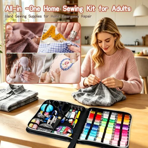 Hoarecal Sewing Kit for Adults, 241 Pcs Upgraded Needle and Thread Kit Hand Travel Sewing Supplies Repair Kits for Home Dorm College Beginners - Gifts for Mom Grandma - Image 4