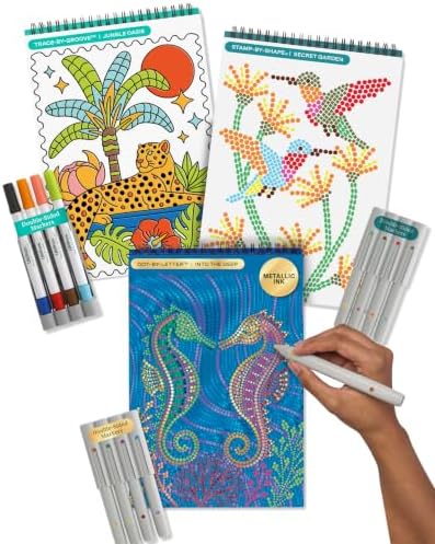 Lifelines FlowArt Activity Pad 3-Pack, Guided Art Meditation Coloring Books by LifeLines