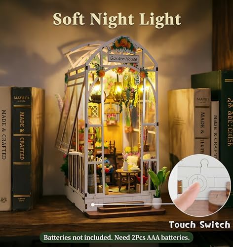 Book Nook Kit for Adults Teen, Miniature House Kit Garden Dolhouse - Image 2