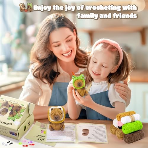 2PCS Capybara Crochet Kit for Beginners Starters Crocheting Kit for Adults - Image 5