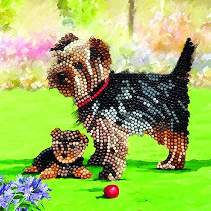 Crystal Art Diamond Painting Card Kit - Dogs- Create Your Own 7"x7" Card Kit - for Ages 8 and up by DIYCrystalArtKits