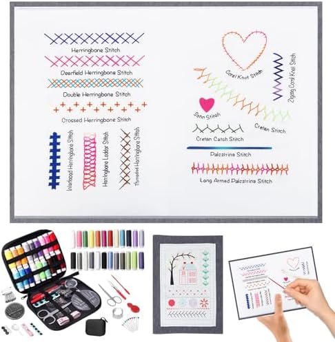 ZEELONA 2026 New DIY Embroidery Stitch Book Kit, Portable All Scenario Embroidery Stitch Book with 106 Universal Embroidery Stitches Sewing Kit and Instructional Tutorial for Beginners Sew Enthusiast by ZEELONA