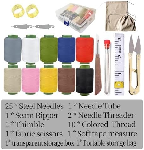 Obear 45-Piece Sewing Kit for Adults and Beginners,Big Eye Stainless Steel Sewing Needles Kit for Hand Sewing with Storage Box and Portable Pouch - Image 6