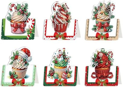 6 pack 3D Christmas Diamond Painting Greeting Cards Kit,Cup Diamond Art Birthday Cards with Envelopes,DIY Thank You Card Making Craft for Adults,Handmade Greeting Card Supplies Gift Idea (Christmas cup) by Unknown