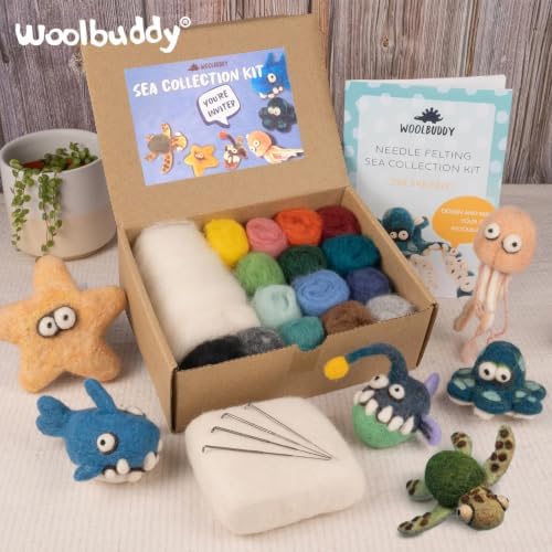 Woolbuddy Needle Felting Kit Starter Set (Sea Animals) for Beginner Adults - Image 3