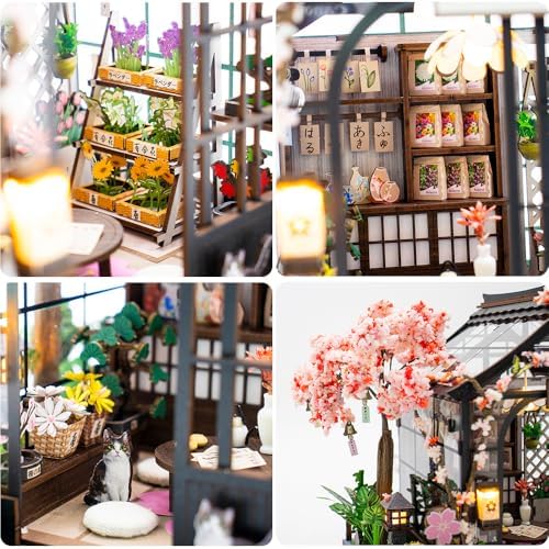 Japanese Sakura Miniature House Kit, DIY Miniature Dollhouse Kits for Adult - Image 3