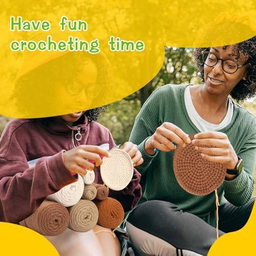 UzecPk Crochet Kits, Crochet Kit for Beginners 4 PCS Crochet Coasters Kits - Image 6