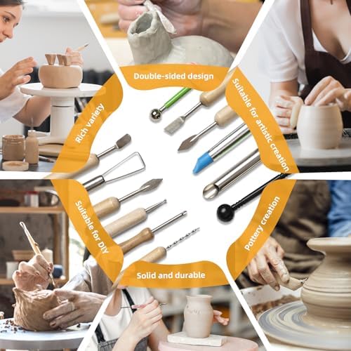 42 PCS Clay Tool, Clay Sculpting Tools Kit, Pottery Tools Can be Used for Stippling, Carving, Molding, and Shaping Clay Crafts, for Beginners, Hobbyists, Artists - Image 4
