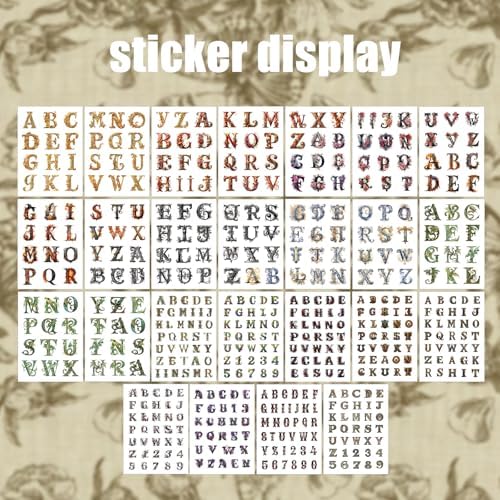 Alphabet Number Vinyl Stickers 50Sheets for Scrapbook Junk Journal Supplies - Image 5