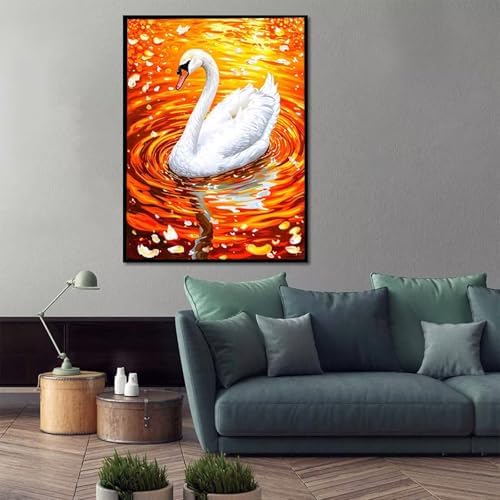 Animal Paint by Numbers Kit for Adults Swan Paint by Numbers, DIY Acrylic Watercolor Oil Painting Kits for Adults Beginners with Brushes, Hobbies for Women for Home Wall Decor, Gifts 24x32 in L-33 - Image 2