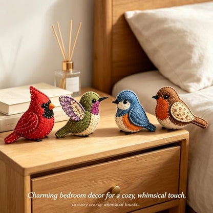 DIY Fabric Animal Craft Kit – Creative Handmade Art, Stitch Your Own Whimsical World Patchwork Sewing Set 3D Cute for Making Ornament Adults Beginners, Gift Holidays Keychain(Whimsical Backyard Birds) - Image 2