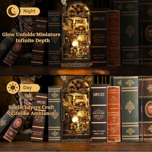 CRIOLPO Book Nook Kit - DIY Miniature House with LED Lights for Adults - Image 4