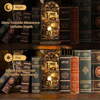 CRIOLPO Book Nook Kit - DIY Miniature House with LED Lights for Adults - Image 4