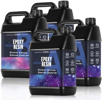 4Gallon Epoxy Resin Kit,Clear Resin No Yellowing No Bubble for Molds&Craft by KISREL