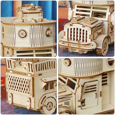 3D Wooden Puzzle for Adults, DIY Battle Vehicle Model Building Kit - Image 3