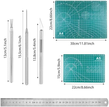 Yayatty Polymer Clay Tools, Acrylic Clay Roller, Acrylic Sheet, Rotary Cutting Mat, Round Polymer Clay Cutters with Clay Slicer Blade for Pottery and Sculpture (32 PCS) - Image 5