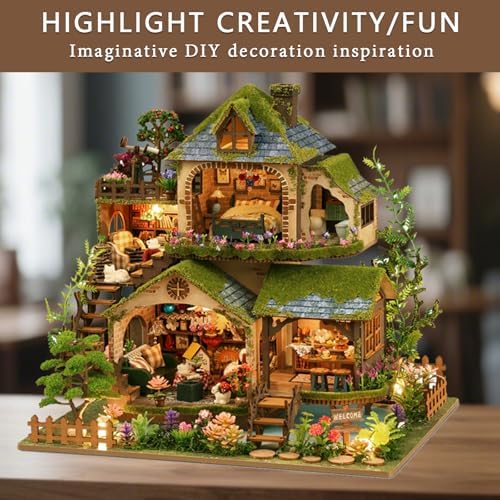 YSWOOD WORLD DIY Miniature House Kit for Adults, Mini House Kit with LED - Image 6