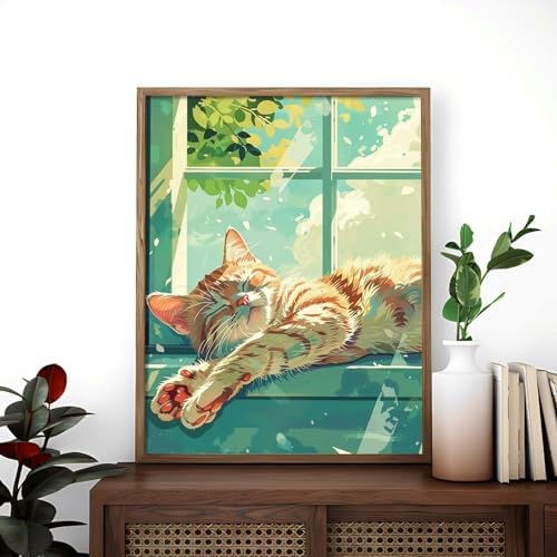 Alptiny Sleeping Cat Paint by Numbers Kit for Adults Beginner, 16x20 Inch - Image 3
