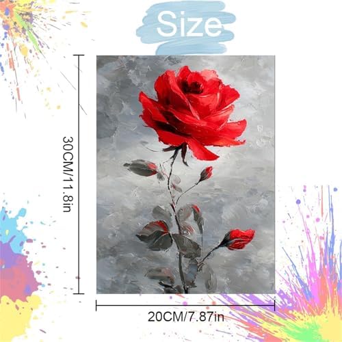 bestact Framed Rose Paint by Numbers Kits for Adults,Flower Painting by Numbers with Framed for Beginner on Canvas Easy DIY Painting Kits for Home Wall Decoration and Gifts,8x12INCH (Flower1) - Image 3