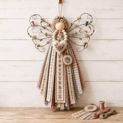CHIANART Angel Fabric Hanging DIY Kit, Macrame Wall Weaving Craft,Crochet Wall Hanging Kit, Rustic Farmhouse Christmas Tree & Holiday Home Decor, Beginner-Friendly Handmade Gift for Women (F) by Unknown