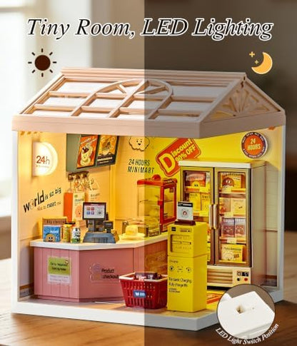 24/7 Convenience Store Miniature House Kit with Light - Image 2