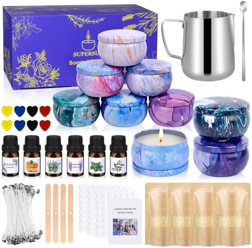 SUPERSUN Candles Making Kit for Adult - Christmas DIY Gift for Beginner, Includes Beeswax, Essential Oils, Dyes, and More DIY Candle Making Supplies, Crafts for Adults by SUPERSUN