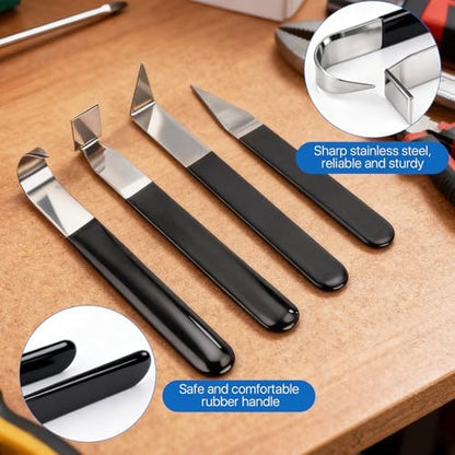 Supkirr 4 Pcs Metal Clay Carving Knife, Pottery Clay Sculpture Tools Set with 4 Throwing Trimming Spinner Tools, Stainless Pottery Trimming Knifes for Engraving, Styling Pottery, Shaping and Sculpture - Image 4